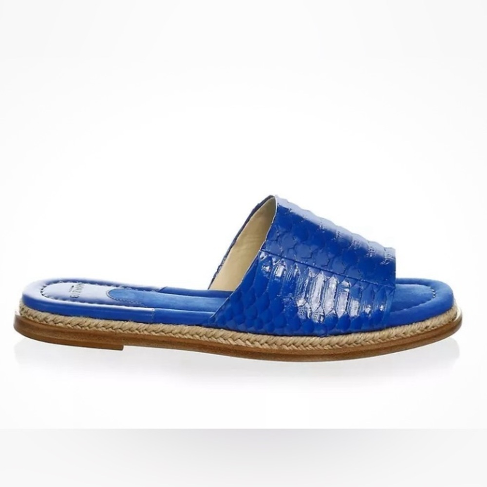 Alexandre Birman Shelby Flat Python Mules Slide Sandal Shoe IT37 US 6.57/7
